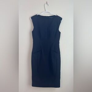 French Connection Black Sleeveless Sheath Midi Dress